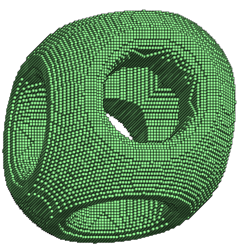 Textured rendering of 3D object with multiple holes